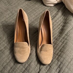 Franco Sarto Tan Suede Heels